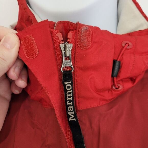 MARMOT jacket burgundy red precip eco packable coat M - Picture 4 of 17